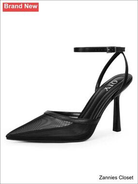 ✨ Pointed Toe Stiletto Heels with Ankle Strap & Cushioned Insole